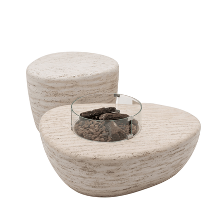 Happy Cocooning Feuertisch-Set Estate Organic 107 Travertin