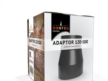 BonFeu Koppelstuk Ø12 naar Ø10 cm Zwart