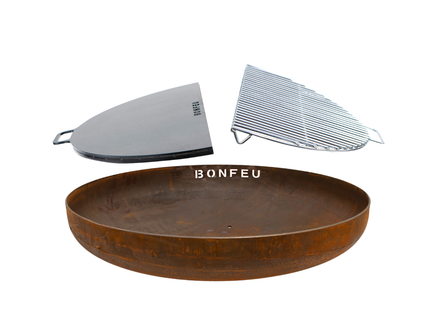 Paketangebot BonFeu Feuerschale 80 + BonPlancha 1/2 80 + BonGrill 1/2 80