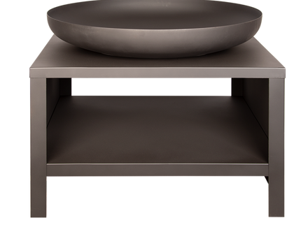 Esschert Feuerschale mit Holzlagerung 80 cm Schwarz