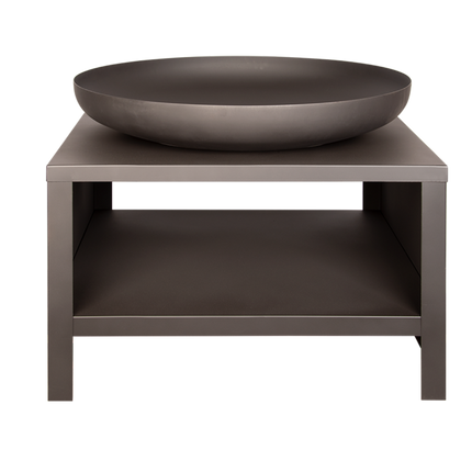 Esschert Feuerschale mit Holzlagerung 80 cm Schwarz