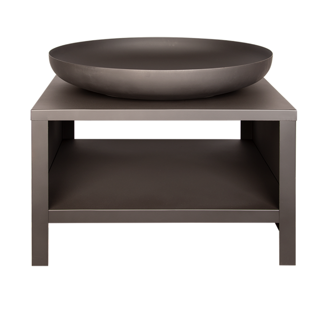 Esschert Feuerschale mit Holzlagerung 80 cm Schwarz