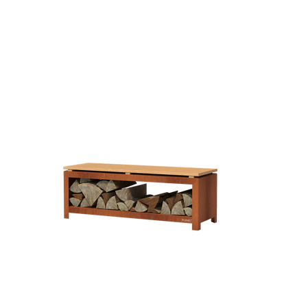 FORNO Houtopslag Bank CortenStaal (1200 x 400 x 430) - BHS2.2H (1200 x 400 x 430)