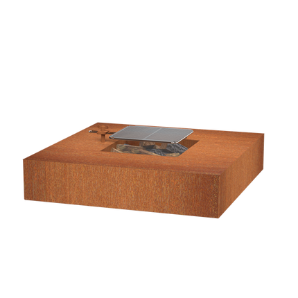 FORNO Vuurtafel CortenStaal Vierkant (Ø 120 cm) + Grill 400 - Met Grill