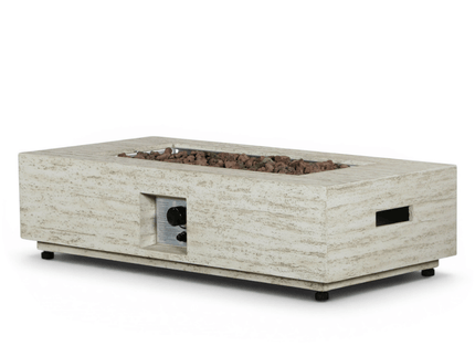 Happy Cocooning Feuertisch Estate Rectangular travertin