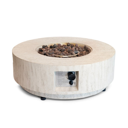 Happy Cocooning vuurtafel Estate Round 76 travertin