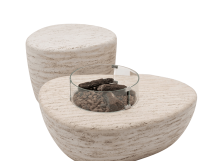 Happy Cocooning Feuertisch-Set Estate Organic 107 Travertin