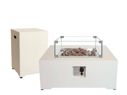 Happy Cocooning Feuertisch-Set Estate Square 88 Oyster Beige