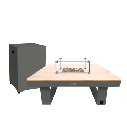 Happy Cocooning vuurtafel set Horizon 95 smokey anthracite