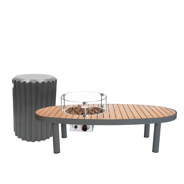 Happy Cocooning Feuertisch-Set Riviera 140 anthrazit