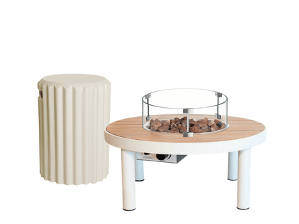 Happy Cocooning vuurtafel set Riviera 80 oyster beige