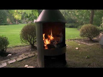 HEAT Larvik Terrassenofen mit Holzlager