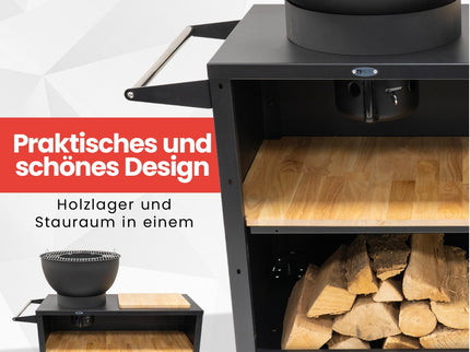 HEAT Trolle Outdoor-Küche Schwarz