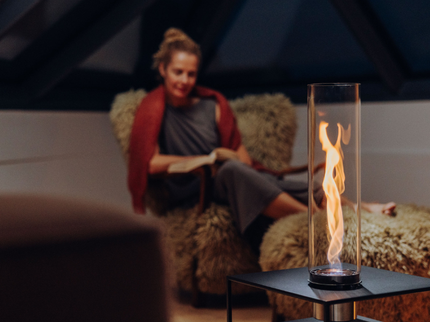 Höfats FIRE FRAME Loungetafel met SPIN air 1200 inbouw