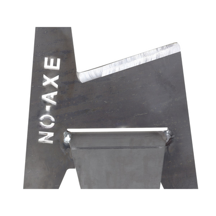 NO-AXE houtklover blank staal detailfoto