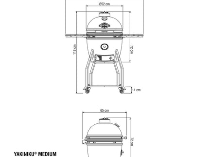 YAKINIKU Kamado Grill MEDIUM Basic - Black Edition