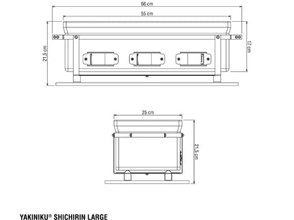 YAKINIKU Tischgrill Shichirin LARGE Rechteck