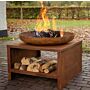 Esschert Feuerschale mit Holzlagerung 60 cm Rust