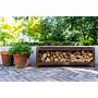 FORNO Holzlagerbank Cortenstahl