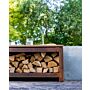 FORNO Holzlagerbank Cortenstahl