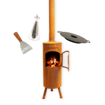 Paketangebot BonGiano LP Corten + Plancha + Ölkänne + Spatel
