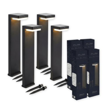 Paketangebot ZOLUNA 4x Solarleuchte mit Erdspieß Bram