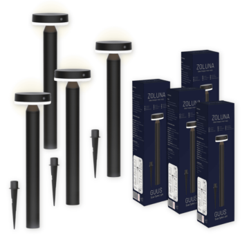 Paketangebot ZOLUNA 4x Solarleuchte mit Erdspieß Guus