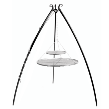 CookKing Dreibein 200 cm mit doppeltem Grillrost aus Edelstahl