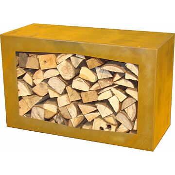 GardenMaxX Holzbox für Holzlager Corten