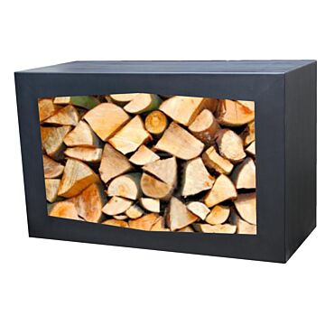 GardenMaxX Holzbox für Holzlager Schwarz