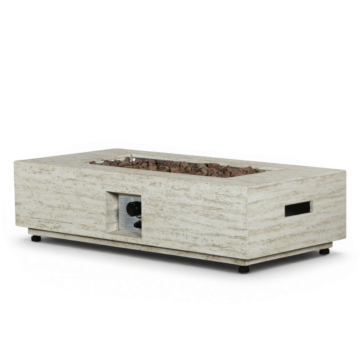 Happy Cocooning Feuertisch Estate Rectangular travertin