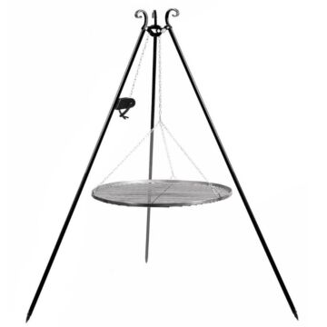 CookKing Dreibein 180 cm mit Umlenkrolle und Stahlgrillrost 60 cm CookKing Dreibein 180 cm mit Umlenkrolle und Stahlgrillrost 60 cm