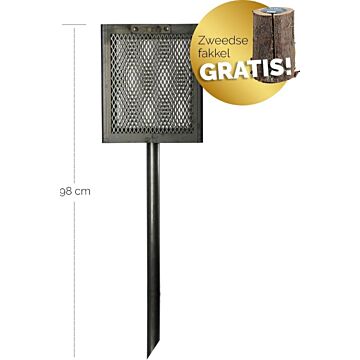 STOOQ Schwedischer Fackelständer Quadratisch Hoch (inkl. Schwedischer Fackel)