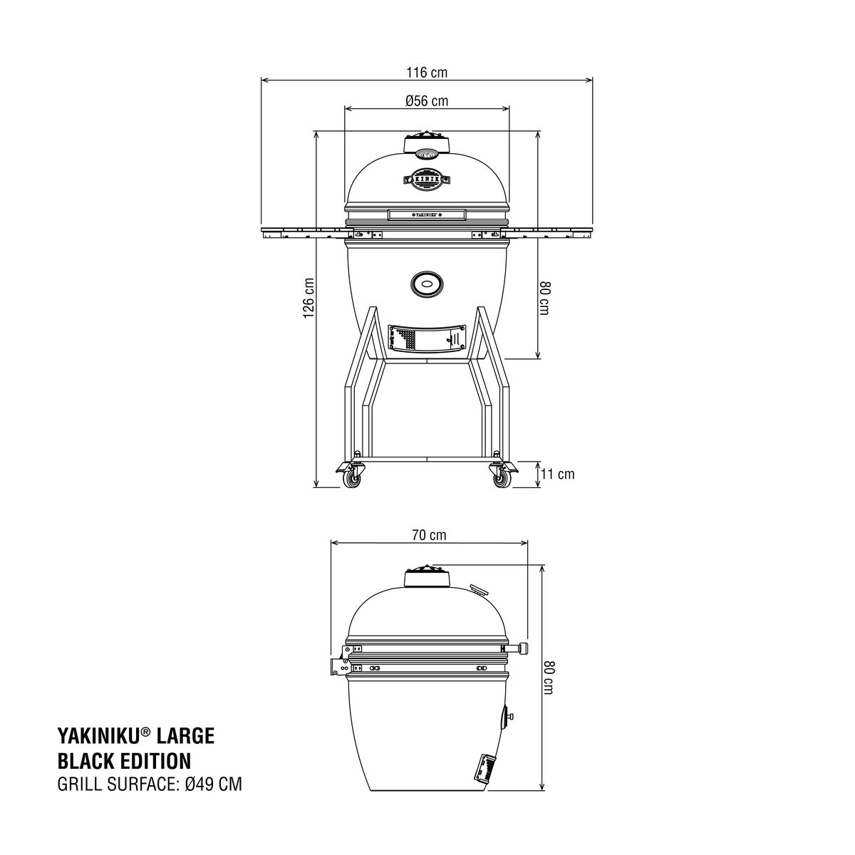 YAKINIKU Kamado Grill LARGE Basic - Black Edition