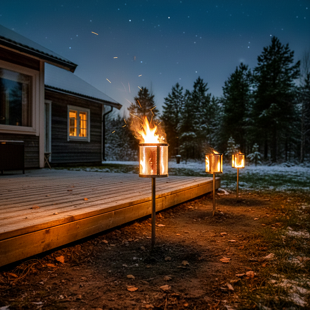 STOOQ Schwedischer Fackelhalter Highlander Rund