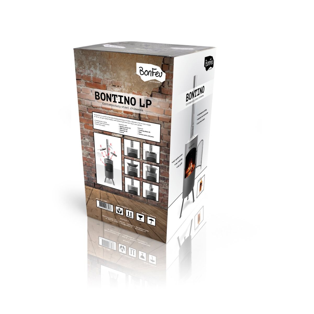 BonFeu Bontino LP Schwarz Terrassenofen