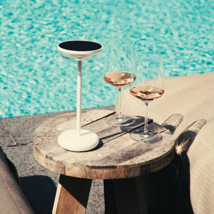 ZOLUNA Solar Tischleuchte Bobbie Weiß