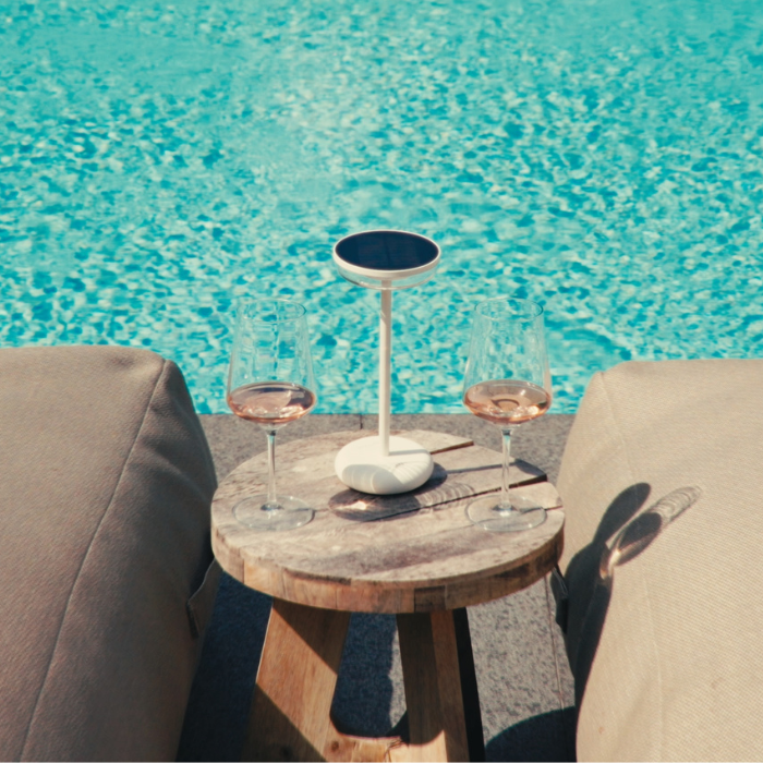 ZOLUNA Solar Tischleuchte Bobbie Weiß