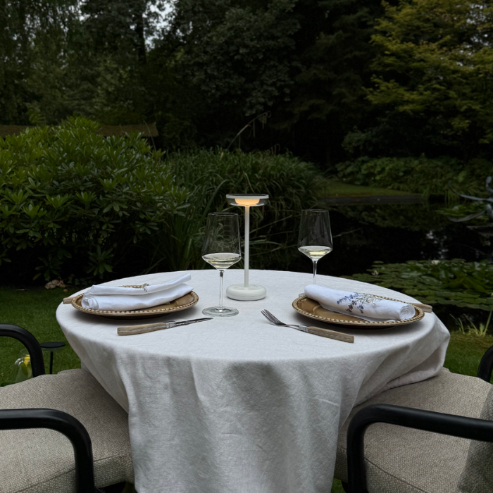 ZOLUNA Solar Tischleuchte Bobbie Weiß