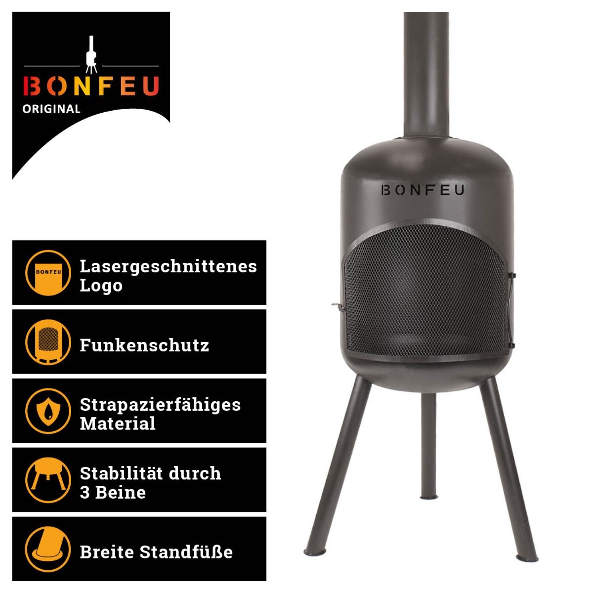 BonFeu BonBono Schwarz Terrassenofen BonFeu BonBono Schwarz Terrassenofen