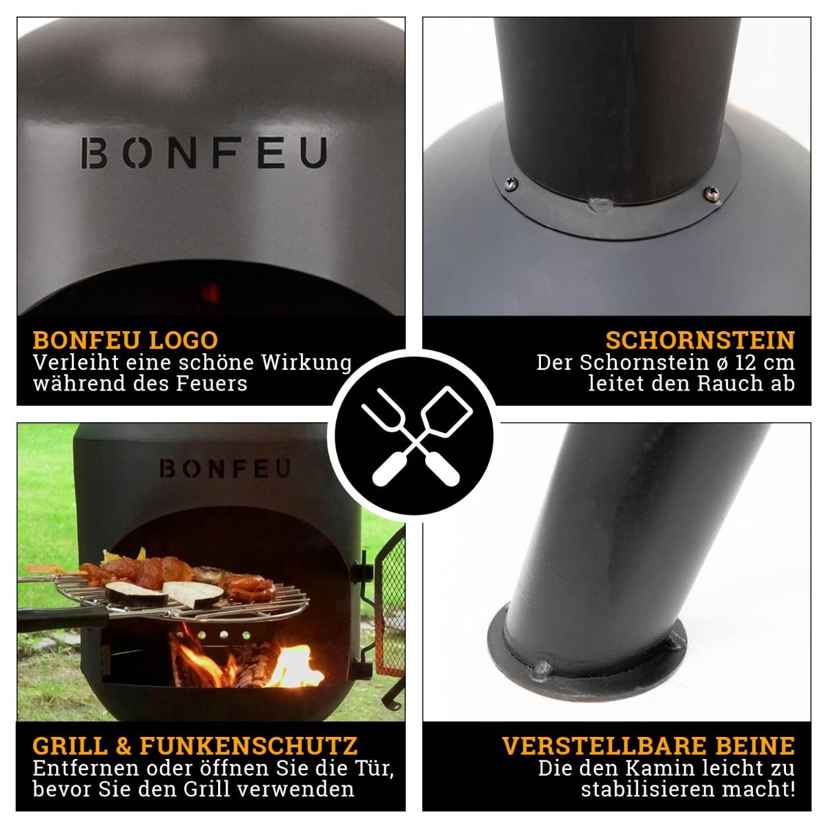 BonFeu BonBono Schwarz Terrassenofen BonFeu BonBono Schwarz Terrassenofen