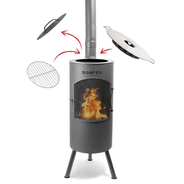 BonFeu BonTino LP Schwarz Terrassenofen