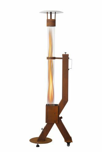 Green Flame Rocket Heater Pellet-Terrassenheizer Cortenstahl