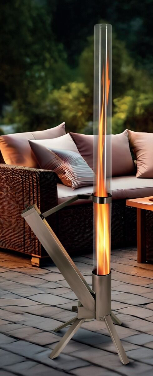 Green Flame Lounge Pellet-Kamin aus Edelstahl