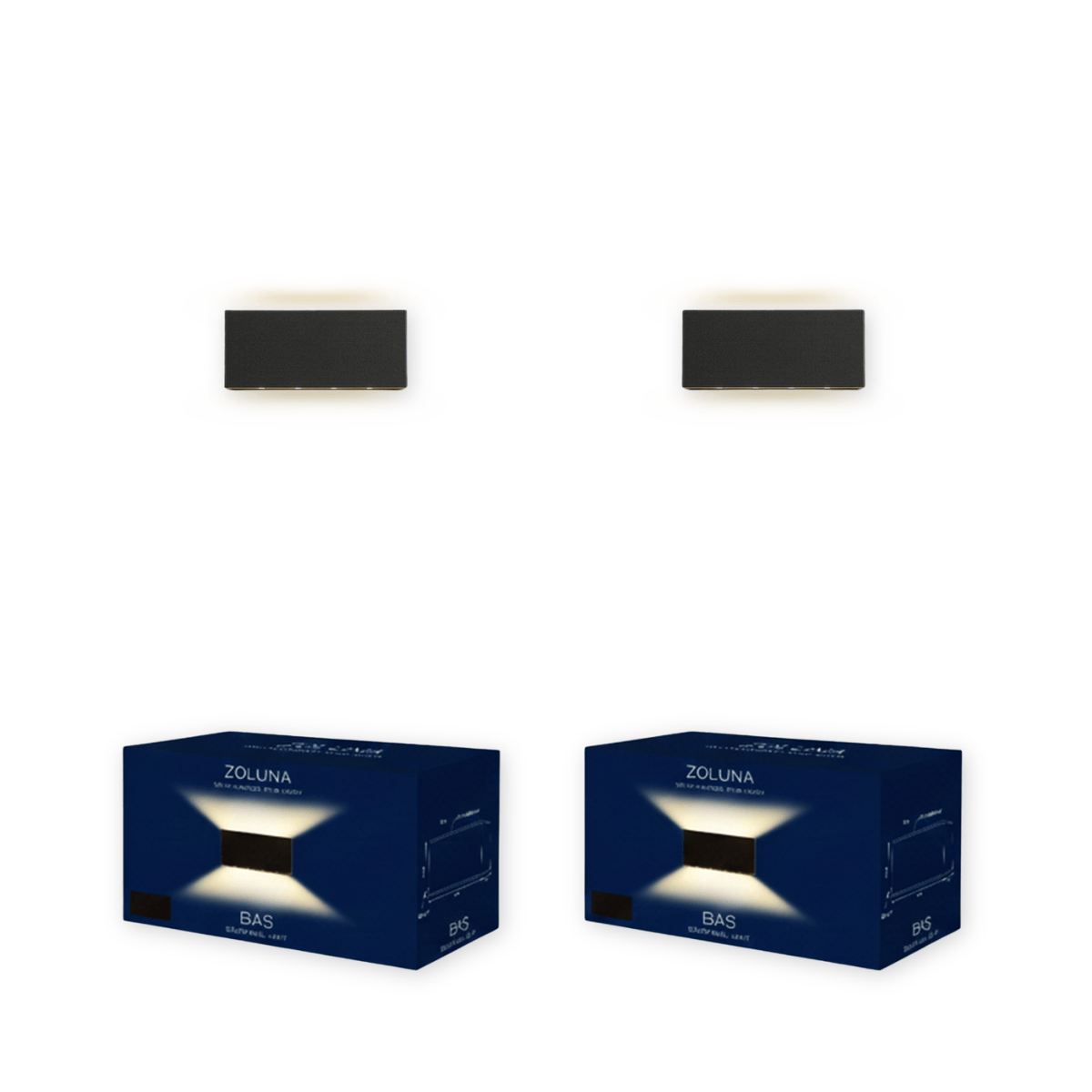 Paketangebot ZOLUNA 2x Wandleuchte Bas