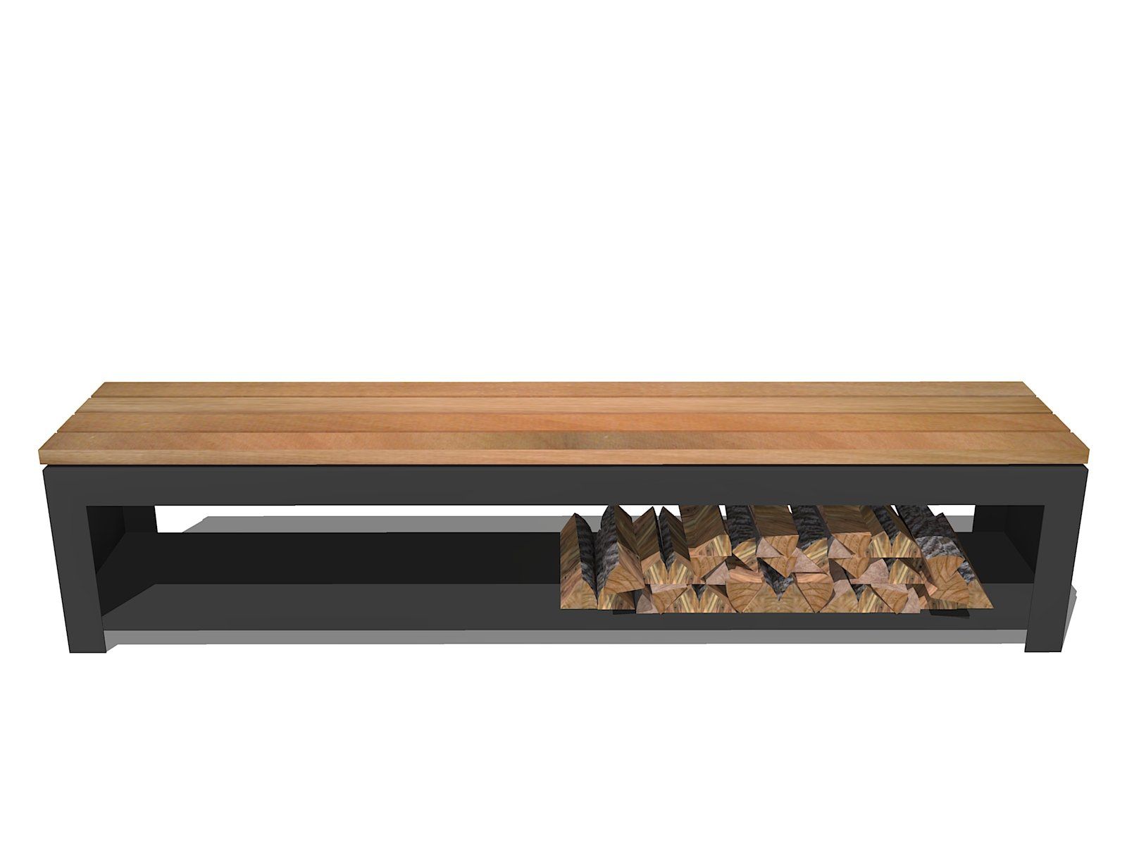 FORNO Holzlagerbank Schwarz