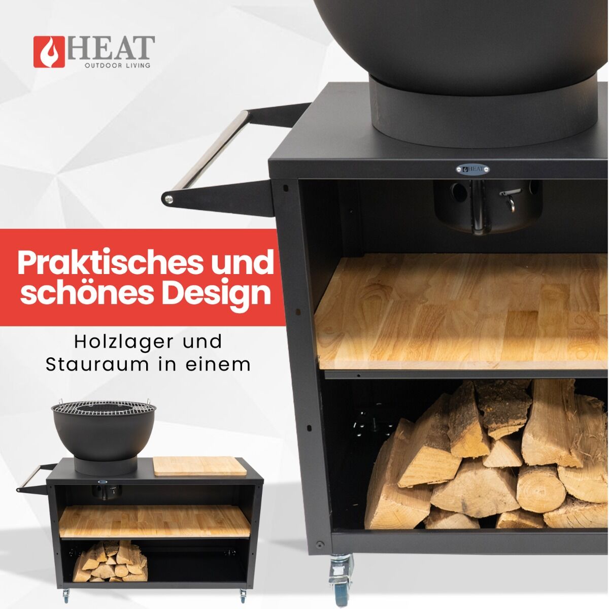 HEAT Trolle Outdoor-Küche Schwarz