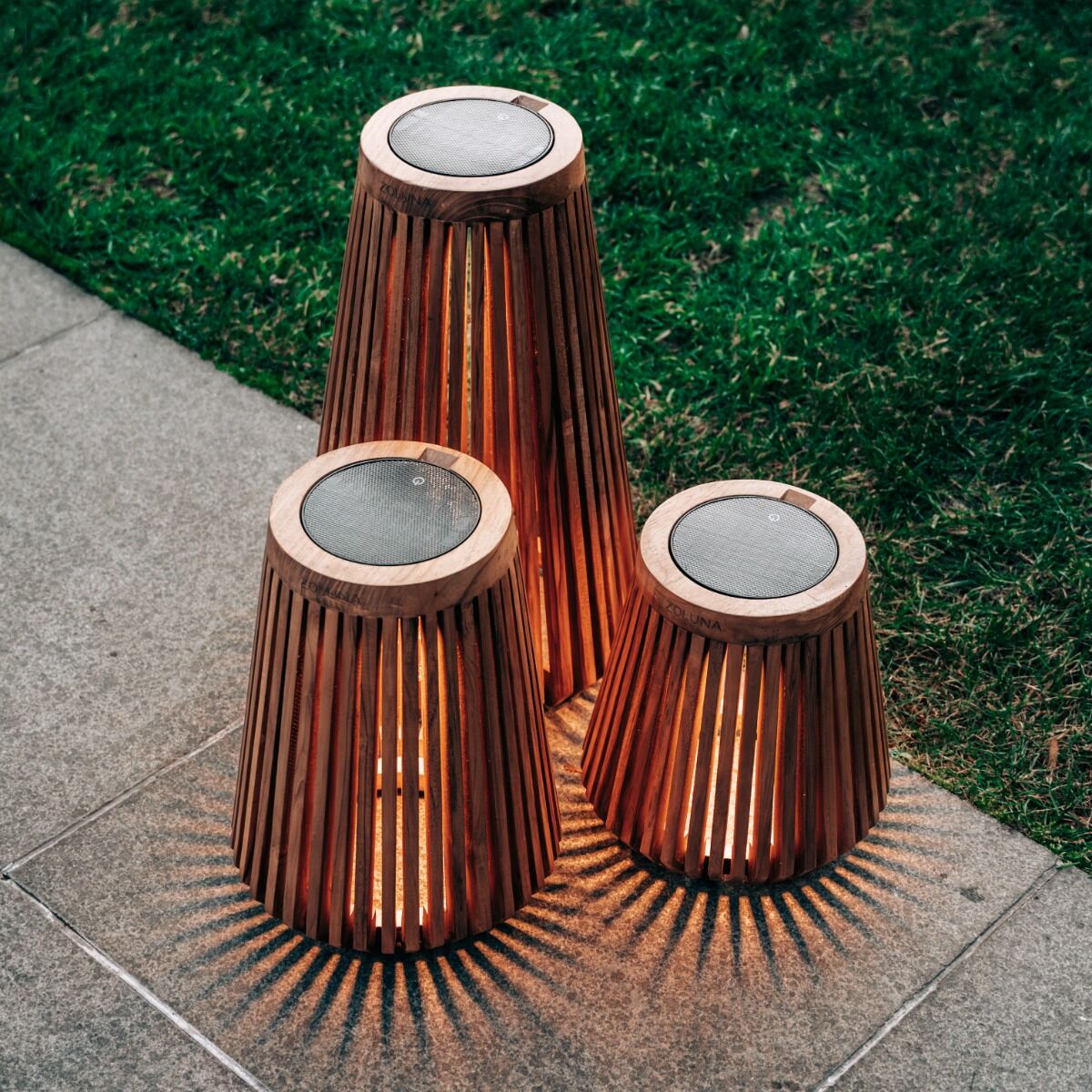 ZOLUNA Solar-Stehleuchte Lon L Teakholz
