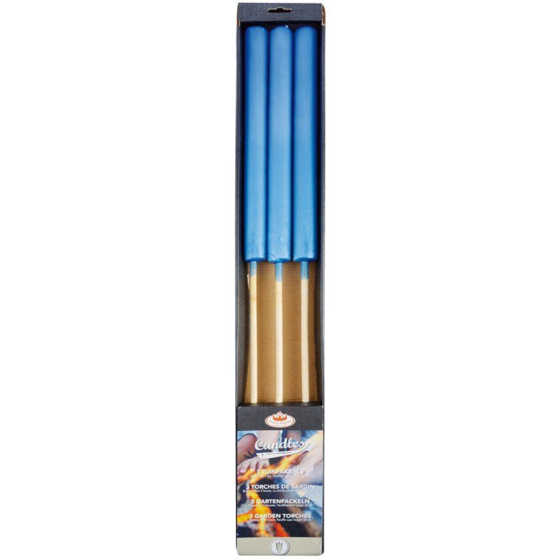 Esschert Gartenfackel Blau L (3er-Set)