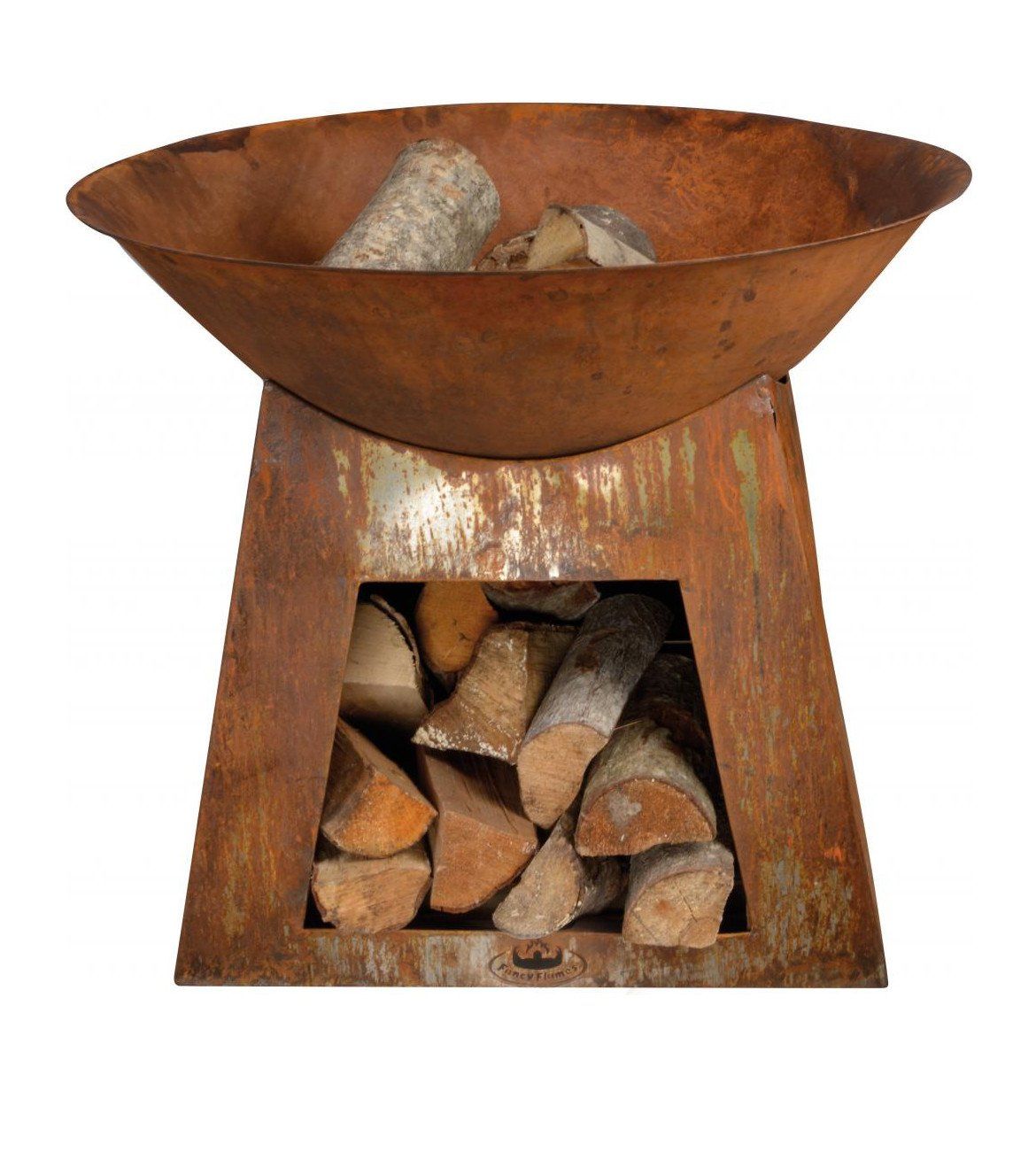 Esschert Feuerschale mit Holzlager